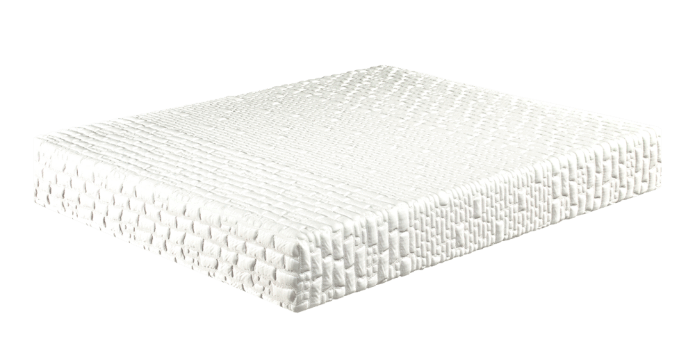 Un colchón blanco, rectangular, acolchado y con laterales texturizados se presenta sobre un fondo liso, listo para ser combinado con el sofisticado Pack Colchón V5 + Canapé Roma para lograr el máximo confort.